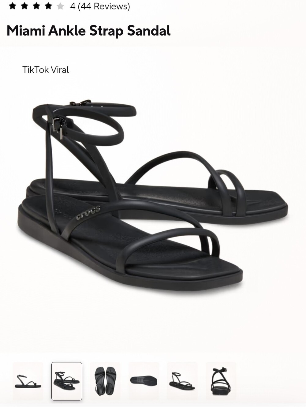 CROCS Black Miami Ankle-Strap Sandal